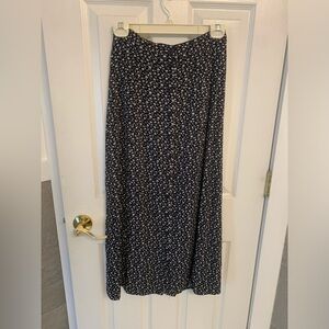 Brandy Melville Black Floral Maxi Skirt